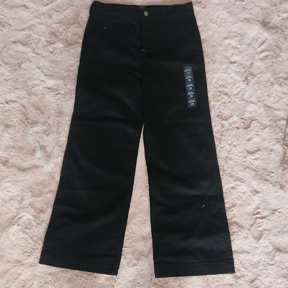 J. Crew Factory Black Wide-Leg Pants - Picture 2 of 6